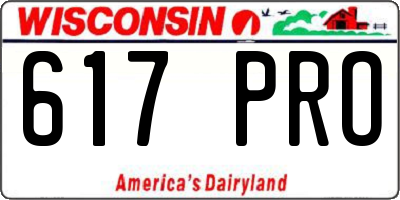 WI license plate 617PRO
