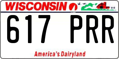 WI license plate 617PRR