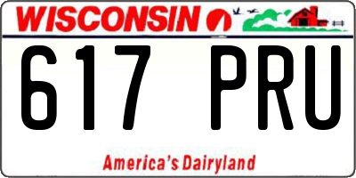 WI license plate 617PRU