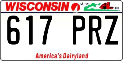 WI license plate 617PRZ