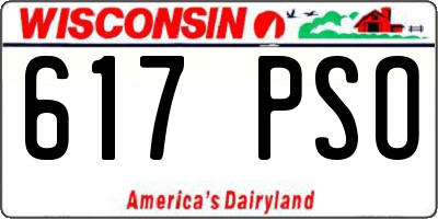 WI license plate 617PSO
