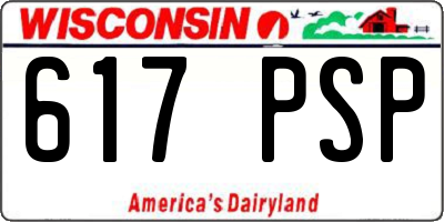 WI license plate 617PSP