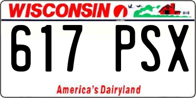 WI license plate 617PSX