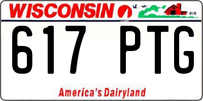 WI license plate 617PTG
