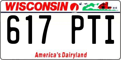 WI license plate 617PTI