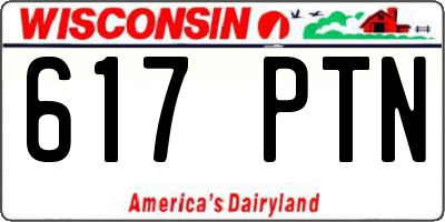 WI license plate 617PTN