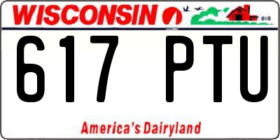 WI license plate 617PTU