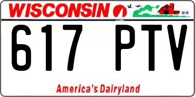 WI license plate 617PTV