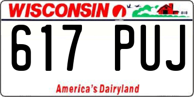 WI license plate 617PUJ