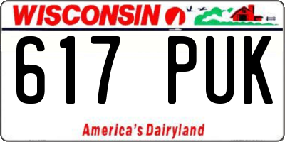 WI license plate 617PUK