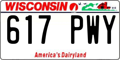 WI license plate 617PWY