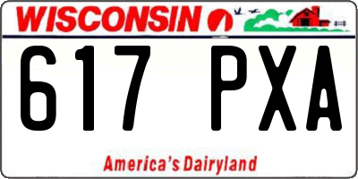 WI license plate 617PXA