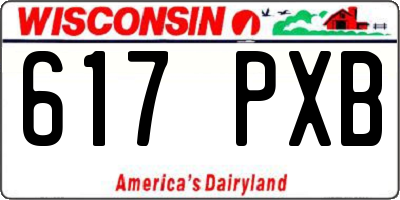 WI license plate 617PXB