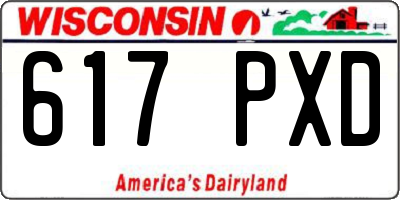 WI license plate 617PXD