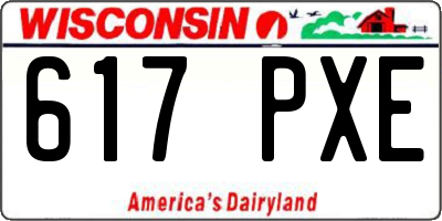 WI license plate 617PXE