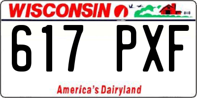 WI license plate 617PXF