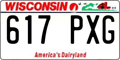 WI license plate 617PXG