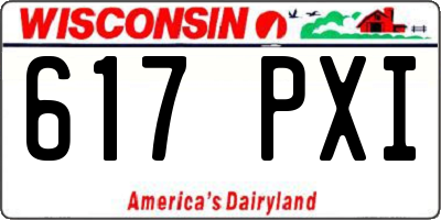 WI license plate 617PXI
