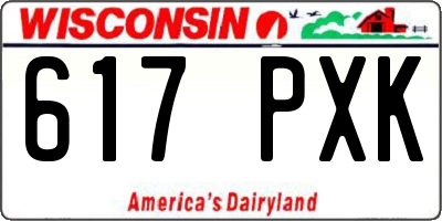 WI license plate 617PXK