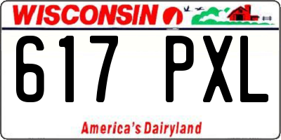 WI license plate 617PXL