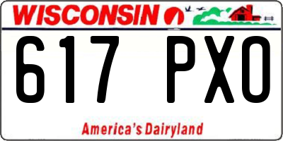 WI license plate 617PXO