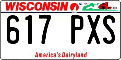 WI license plate 617PXS