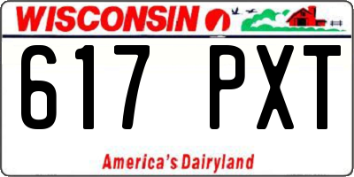 WI license plate 617PXT