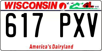 WI license plate 617PXV