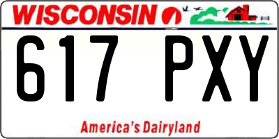WI license plate 617PXY
