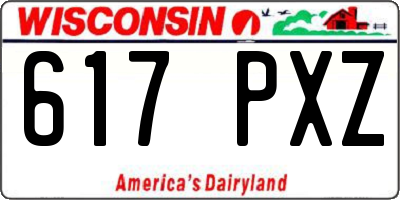WI license plate 617PXZ