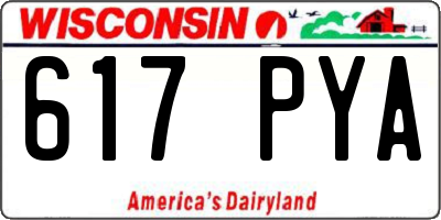 WI license plate 617PYA