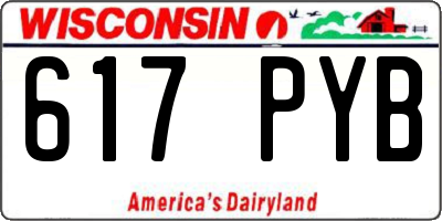 WI license plate 617PYB