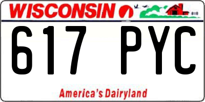 WI license plate 617PYC