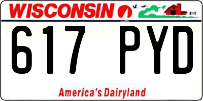 WI license plate 617PYD