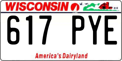 WI license plate 617PYE