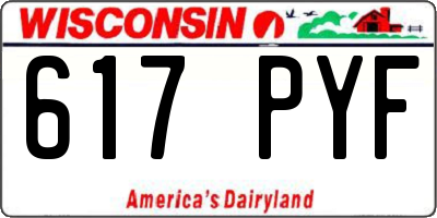 WI license plate 617PYF