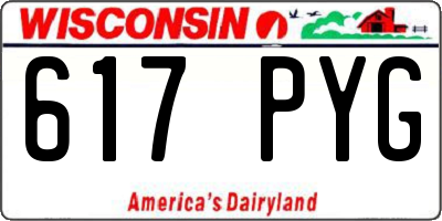 WI license plate 617PYG
