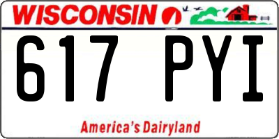 WI license plate 617PYI