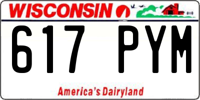 WI license plate 617PYM