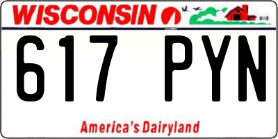 WI license plate 617PYN