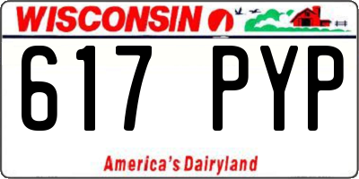 WI license plate 617PYP