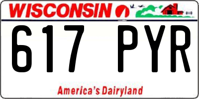 WI license plate 617PYR