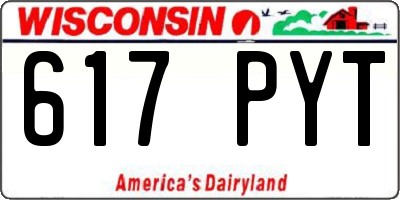 WI license plate 617PYT
