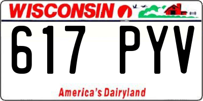WI license plate 617PYV