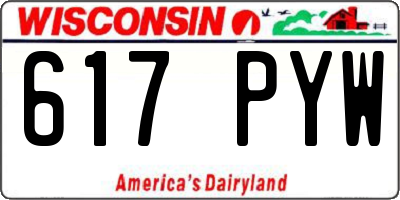 WI license plate 617PYW