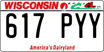 WI license plate 617PYY