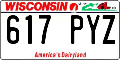 WI license plate 617PYZ