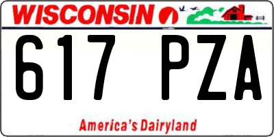 WI license plate 617PZA
