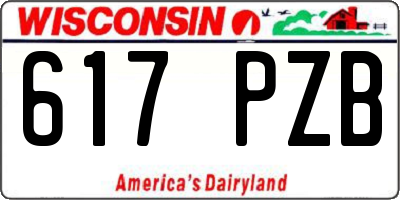 WI license plate 617PZB