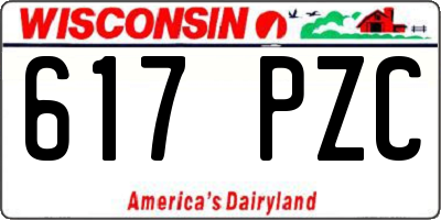 WI license plate 617PZC